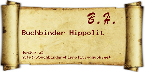 Buchbinder Hippolit névjegykártya